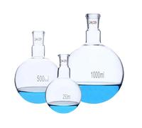Bécher en verre, flacon à fond rond， Flacon en verre GG-17, verrerie de laboratoire, col standard, 50-2000 ml, avec plusieurs tailles de col(500ml 24-29)
