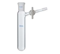 Bécher en verre, flacon à fond rond, Tube de réaction Schlenk en verre avec piston PTFE (10-250 ml)(100ml caliber24)