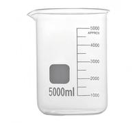 Bécher en verre transparent de forme basse, paroi épaisse, de 5 ml à 5000 ml, gobelet doseur de qualité supérieure for liquides(5000ml 1pc)