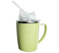 Béchers pour les personnes âgées, 350 ml de gobelette en girouette pour adultes avec paille, tasses de dysphagie en acier inoxydable 3 en 1 avec poignée, tasse consommation adulte pour les enfants