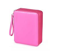 Becho Étui multifonctionnel pour crayons en cuir souple avec fermeture éclair multicouches, séparation, grande capacité, trousse à crayons, boîte à crayons de couleur, 184 compartiments, Rose, 25,5 cm
