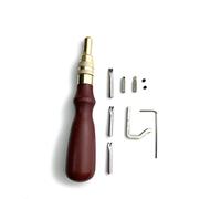 Becho Lot d'outils en cuir 7 en 1 réglables en cuivre pour couture et rainure