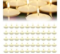 bechoanigel 50 Pièces Bougie Flottante, Sans parfum et sans gouttes Bougies Flottantes, Bougie Mariage pour Porte Bougie, Bougie Decorative - Blanc Ivoire