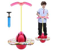 bechoanigel Ballon Sauteur Pogo Stick,Ballon Sauteur avec Poignée,Capacité de Charge de 100kg,Pogo Stick pour Enfants pour Les Enfants et Les Adultes Qui Souhaitent Travailler l'équilibre (Rose)