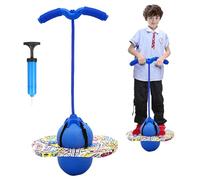 bechoanigel Ballon Sauteur Pogo Stick,Ballon Sauteur avec Poignée,Capacité de Charge de 100kg,Pogo Stick pour Enfants pour Les Enfants et Les Adultes Qui Souhaitent Travailler l'équilibre(Bleu)
