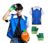 bechoanigel Costume de cosplay d'anime classique, ensemble veste bleue et gants pour adulte, costume de carnaval unisexe pour Halloween, spectacles sur scène, usage quotidien, bleu, taille XXL