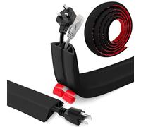 Bechoanigel Gaine Cable, 4 CM X 6 M PVC Flexible Goulotte Electrique Exterieur Facile à Couper, Cache Cable Sol Idéal pour la Maison, L'école, Le Bureau, L'entrepôt (Noir)