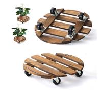 bechoanigel Porte Plante a roulettes, Lot de 2 Planche à roulettes pour Plantes 30 x 6,5 cm,Capacité de Charge 80 kg, pour l'extérieur et l'intérieur, Supports de Pots de Fleurs à roulettes sur 360°
