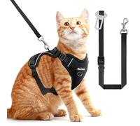 BECHTEL Harnais et Laisse réglable pour Chat Réfléchissant Noir Taille S