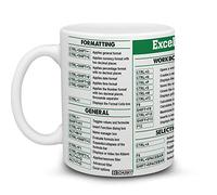 BECHUSKY Gifts For Boss - Tasse comptable pour homme et femme - Tasse Excel - Raccourci Excel de groupe - Feuille de triche - Cadeaux d'anniversaire pour la comptabilité - Café de 325 ml