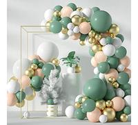 BECILES Lot de 119 guirlandes de ballons - Décoration de fête rétro verte - Kit d'arch vert - Pour anniversaire, fête, jungle, safari - Décoration de mariage (numéro 4)