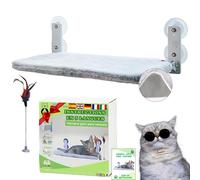 BECISPER - Hamac Chat Fenetre Pliable sans Câbles Lit pour Chat avec des Ventouses Stables Tapis réversible avec Jouet Inclus Code QR avec Instructions et vidéo de Montage.