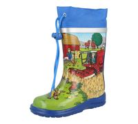 BECK Bottes en caoutchouc 'Bauernhof' sable / bleu roi / gris foncé / vert / rouge, Taille 29