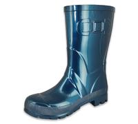 Beck Bottes en caoutchouc brillant pour femme, bleu métallique, 40 EU