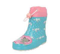 BECK Bottes en caoutchouc 'Kätzchen' écru / turquoise / gris / rose, Taille 25