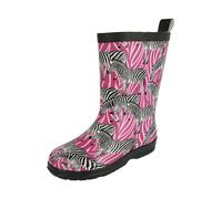 BECK Bottes en caoutchouc 'Zebra' rose / rose foncé / noir / blanc, Taille 25