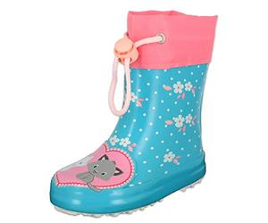 Beck Fille Kätzchen-4011 Botte de Pluie, Turquoise, 23 EU