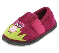BECK Pantoufle 'Eule' vert clair / rose / rose foncé, Taille 23