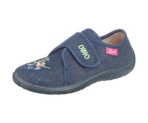 BECK Pantoufle 'Dino' bleu marine / vert clair, Taille 25