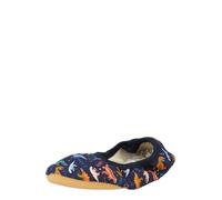 BECK Pantoufle 'Dinosaurier' bleu clair / bleu foncé / marron / poudre, Taille 34