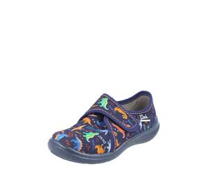 BECK Pantoufle 'Dinosaurier' bleu / orange / noir, Taille 30