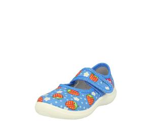 BECK Pantoufle 'Erdbeere' bleu clair / vert clair / rouge / blanc, Taille 34