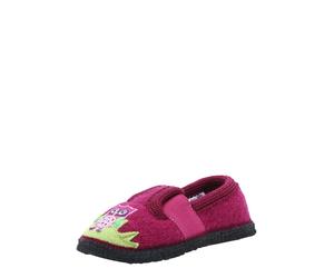 BECK Pantoufle 'Eule' vert clair / rose / rose foncé, Taille 34