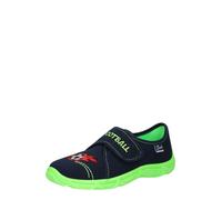 BECK Pantoufle 'Football' bleu foncé / vert clair / rouge / noir / blanc, Taille 33