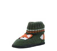 BECK Pantoufle 'Fuchs' kaki / orange / noir / blanc, Taille 24
