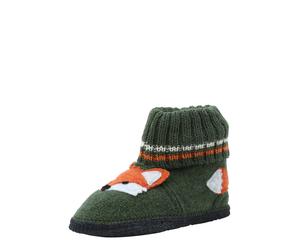 BECK Pantoufle 'Fuchs' kaki / orange / noir / blanc, Taille 32
