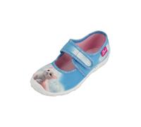 BECK Pantoufle 'Lili' azur / rose ancienne / rose foncé / blanc, Taille 28