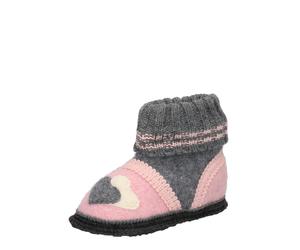 BECK Pantoufle 'Little Hearts' gris basalte / rose / blanc, Taille 34