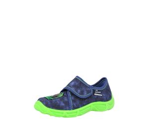 BECK Pantoufle 'T-Rex' bleu foncé / vert fluo / rouge / blanc, Taille 31