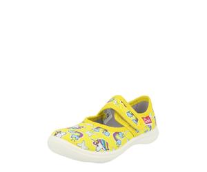 BECK Pantoufle 'Yellow Dream' bleu clair / jaune / fuchsia / blanc, Taille 32