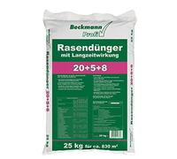 Beckmann Engrais Professionnel pour Gazon 20 + 5 + 8 avec Effet Longue durée 25 kg