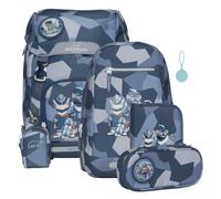 Beckmann sac d'école Classic Schoolbag Set 6 pièces 22L Tiger Race bleu