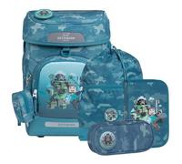 Beckmann sac d'école Plus Air Schoolbag 7 teilig Jungle Game bleu pétrole