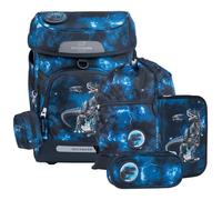 Beckmann sac d'école Plus Air Schoolbag 7 teilig Tech Rex noir bleu