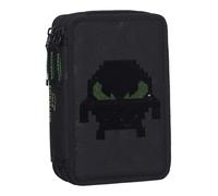 Beckmann Trousse à Crayons 3-Fold Pencil Case Pixel Noir