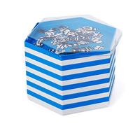 Becko Lot de 12 plateaux de tri empilables avec couvercle, accessoires de puzzle pour puzzles jusqu'à 2000 pièces, 12 plateaux hexagonaux en blanc et bleu