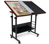 Becko - Table de puzzle inclinable avec hauteur réglable, jusqu'à 1 500 pièces, fermée avec 4 roues