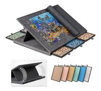 Becko US Planche de puzzle inclinable de 1500 pièces avec 6 tiroirs colorés et couverture, table de puzzle avec rangement pour adultes, légère et portable, pour puzzles, 1500 pièces (gris foncé)