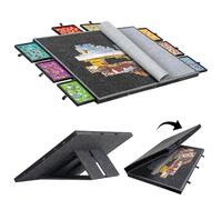 Becko US Planche de puzzle pliable et inclinable de 2 000 pièces avec 8 tiroirs et housse, table de puzzle légère et portable en feutre avec supports intégrés pour ajuster l'angle, pour puzzles de