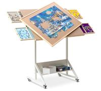 Becko US - Table de puzzle inclinable et rotative de 1500 pièces avec tiroirs et couvercle, plateau de puzzle pliable et portable avec inclinaison et ajustements de hauteur, facile à déplacer, pour