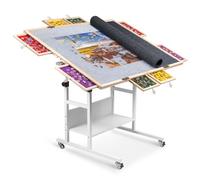 Becko US Table de puzzle inclinable et rotative de 2 000 pièces avec 8 tiroirs et couverture, planche de puzzle pliable avec 5 angles d'inclinaison et réglage de la hauteur, rangement pour puzzles de