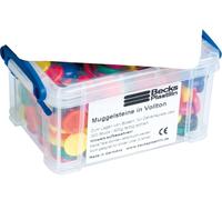 Becks Plastilin B100565 Pierres de Muggle en boîte empilable, Ø 20 mm, ton plein, multicolore (paquet de 300)