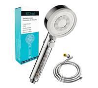 BECMai Pommeau de Douche anti Calcaire avec Tuyau Douche 1.5M, Pommeau Douche Filtrant Haute Pression 5 Modes de Jets, Pomme Duche Economie Deau, Shower Head Filter Hard Water Chrome et Blanc