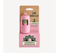 Beco Distributeur de sacs à déjections canines + rouleaux de recharge | 94 % plastique recy xtra épais, 33 x 22 cm, sacs à déjections canines étanches avec distributeur léger et facile à