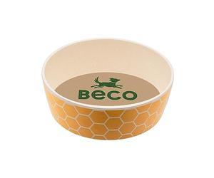 Beco Gamelle pour Chien - Gamelle pour Nourriture et Eau, Bambou, nid d'abeille, (Taille L, 18,5 cm de diamètre)