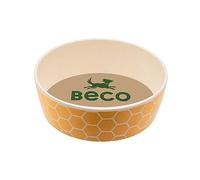 Beco Gamelle pour Chien - Gamelle pour Nourriture et Eau, en Bambou, Motif nid d'abeille (Petit, 15 cm de diamètre)